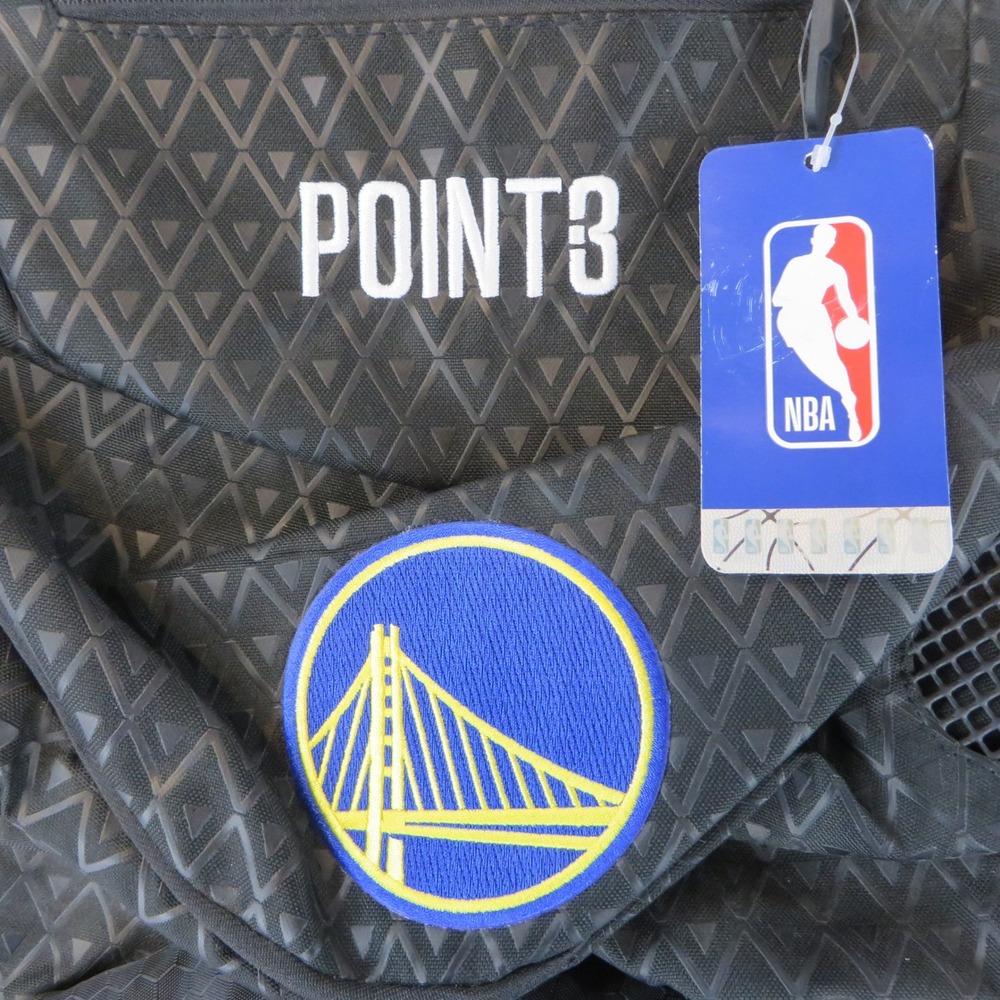 Point 3 Golden State Warriors NBA Basketball Backpack Black Ball Pocket New wTag - Picture 6 of 16